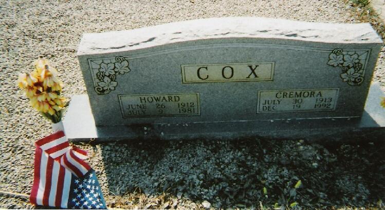 Tombstone of Howard and Cremora Cox