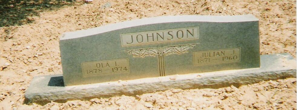 Tombstone of Julian and Ola Johnson
