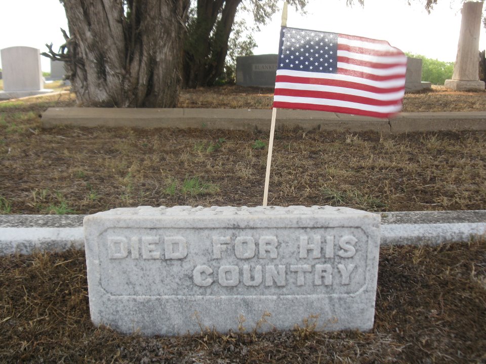 Reed Morris, grave monument, Baylor County, Texas