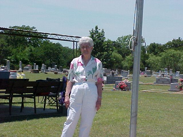 Aline Jones in Downing Cemetery, May 2006