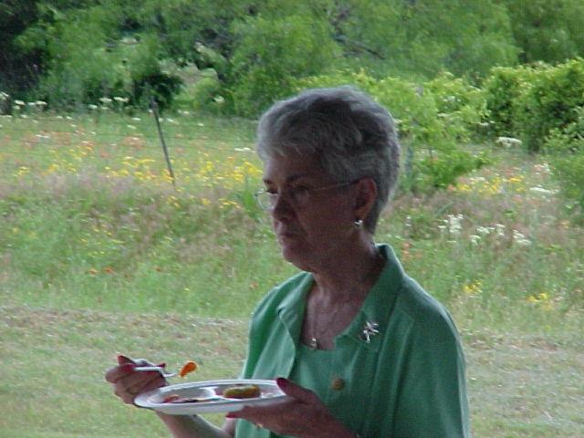 Aline Jones sharing a meal with those who came before