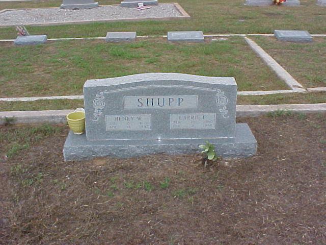 Tombstone of Henry W. and Carrie E. Shupp