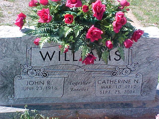 Tombstone of John R. and Catherine N. Williams