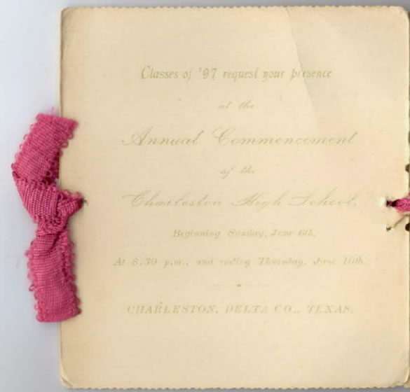 1897 Charleston High School Graduation Programme page 1