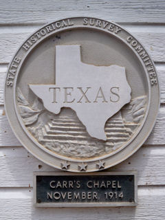 Historical Marker: Carr's Chapel, Floyd County, Texas