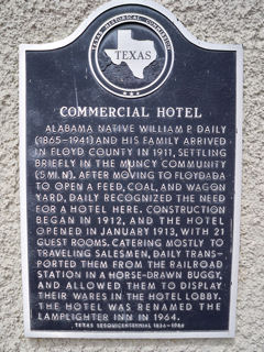 Historical Marker: Commercial Hotel, Floyd County, Texas