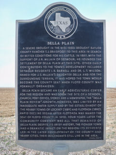 Historical Marker: Della Plain, Floyd County, Texas