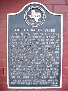 Historical Marker: J. A. Baker Store, Floyd County, Texas