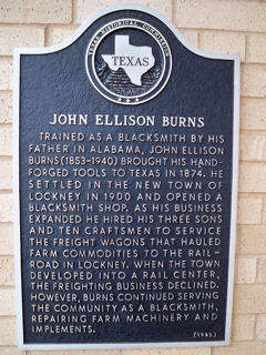 Historical Marker: John Ellison Burns, Floyd County, Texas