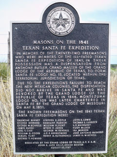 Historical Marker: Masons on the 1841 Texan Santa Fe Expedition, Floyd County, Texas