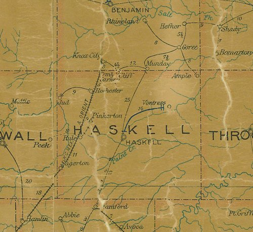 1907 Postal Map of Haskell County, Texas