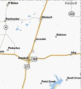 Modern Highway Map of Haskell County, Texas
