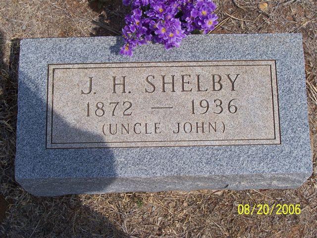 Tombstone of J. H. Shelby (1872-1936)