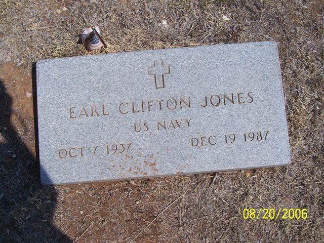 Tombstone of Earl Clifton Jones (1937-1987)