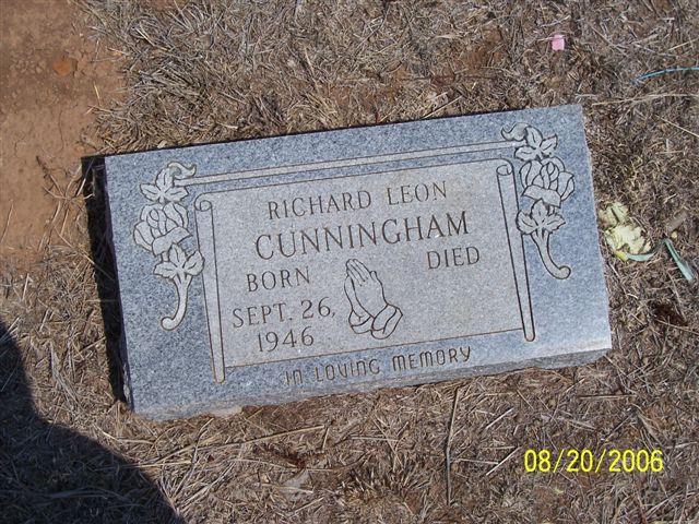 Tombstone of Richard Leon Cunningham (1946-      )