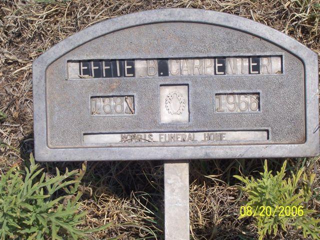 Grave Marier of Effie B. Carpenter (1882-1966)