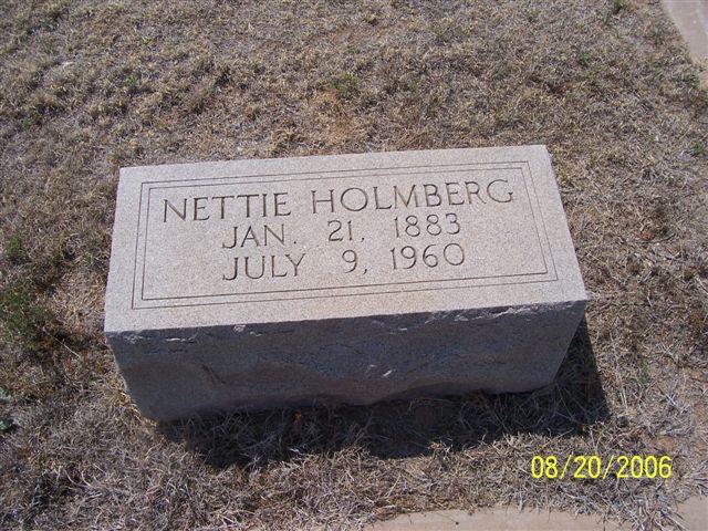 Tombstone of Nettie Holmberg (1883-1960)