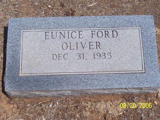 Tombstone of Eunice Ford Oliver (1935-     )