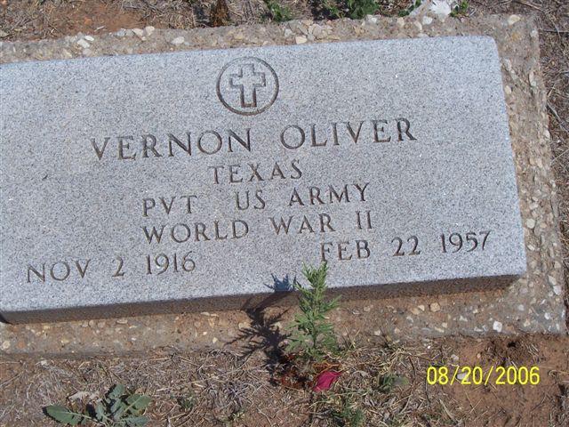 Tombstone of Vernon Oliver (1916-1957)