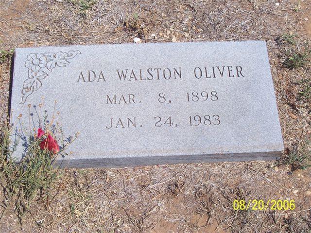 Tombstone of Ada Walston Oliver (1898-1983)