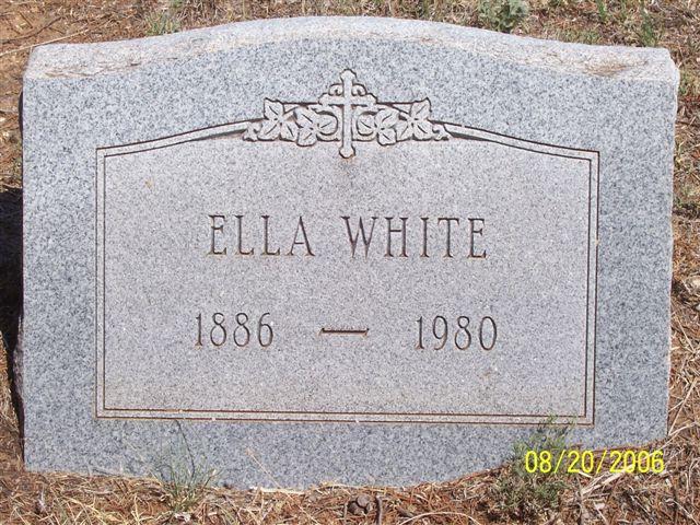 Tombstone of Ella White (1866-1980)