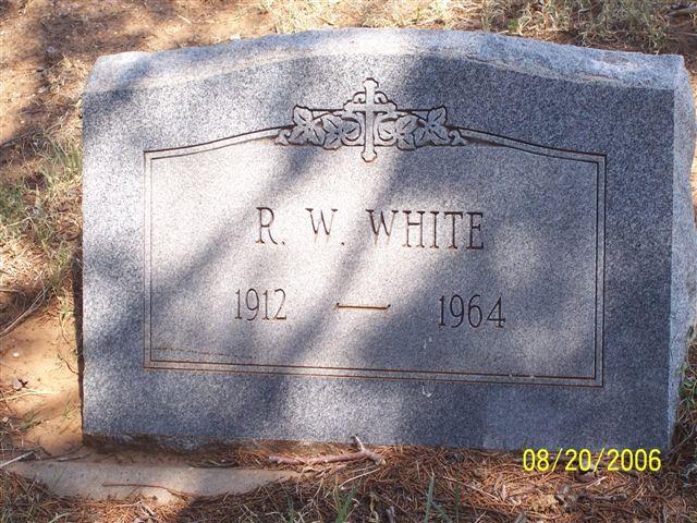 Tombstone of R. W. White (1912-1964)