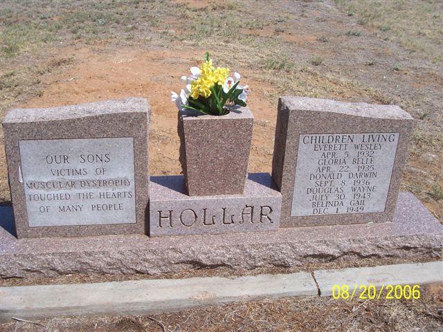 Tombstone memorial to Hollar children