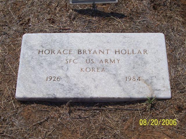 Tombstone of Horace Bryant Hollar (1926-1984)