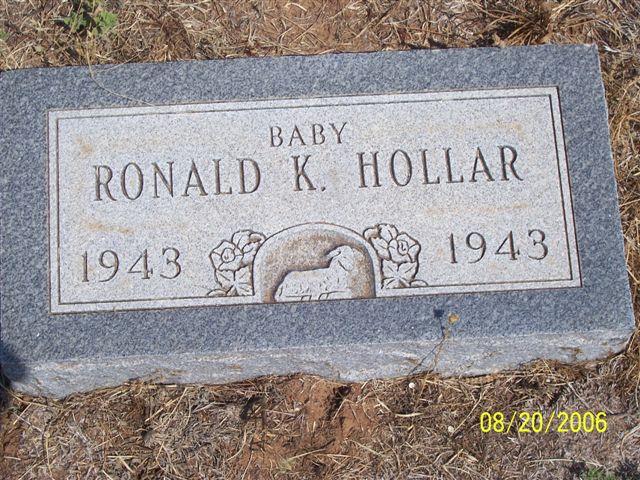 Tombstone of Ronald K. Hollar (1943-1943)