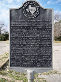 Hometown of United States Senator Morris Sheppard, Morris County, Texas