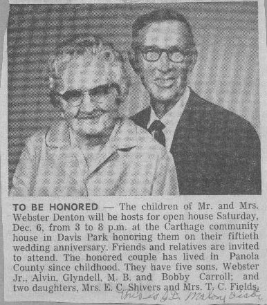 Webster and Gracie Malone Denton, Panola County, Texas