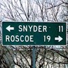 Snyder/Roscoe signpost