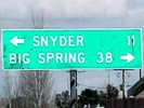 Mileage to Snyder and Big Springs