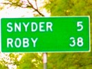 Mileage to Snyder and Roby