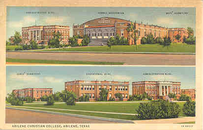 Postcard, Abilene Christian College, Taylor County, TXGenWeb