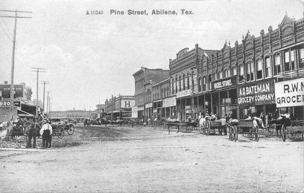 Postcard, Pine Street, Abilene, Taylor County, TXGenWeb