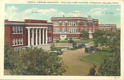 Postcard, Hardin Simmons University, Taylor County, TXGenWeb